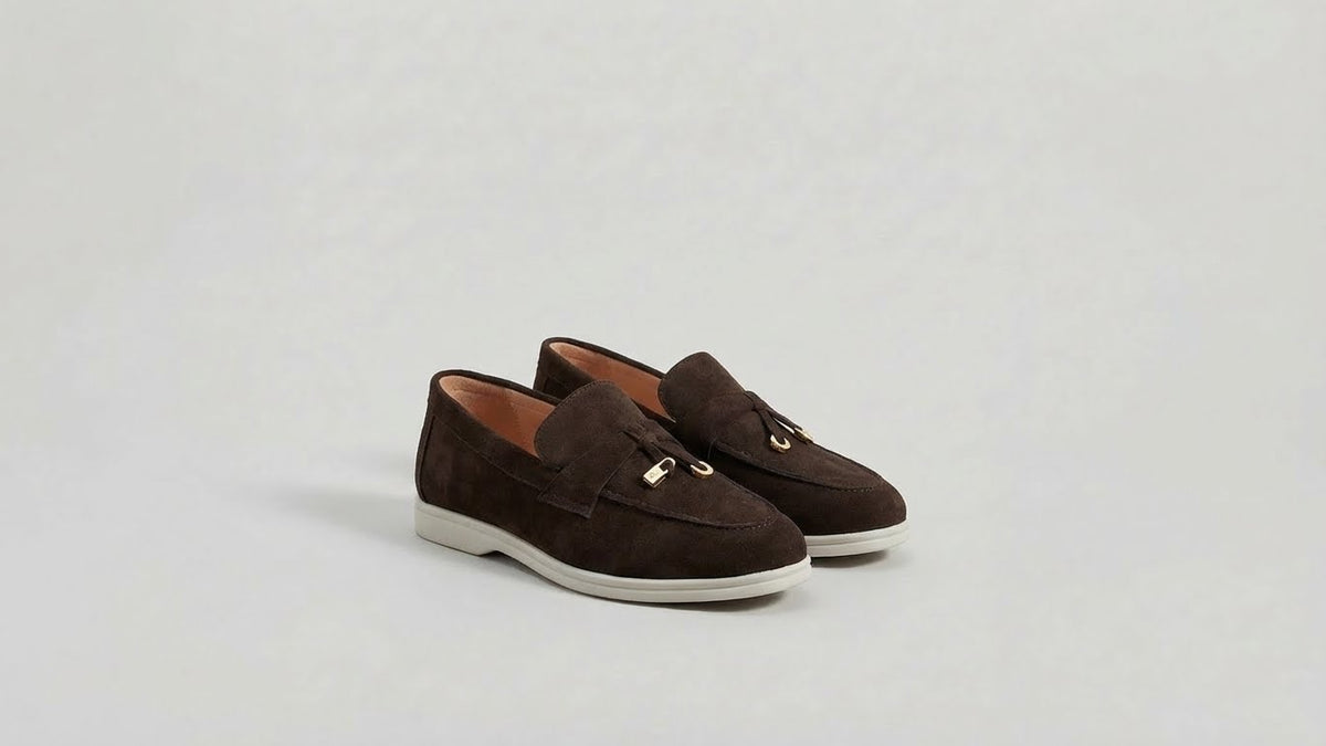 LÉORA Camille — Mocassin en daim bordeaux