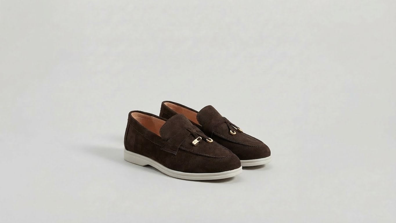 LÉORA Camille — Mocassin en daim bordeaux