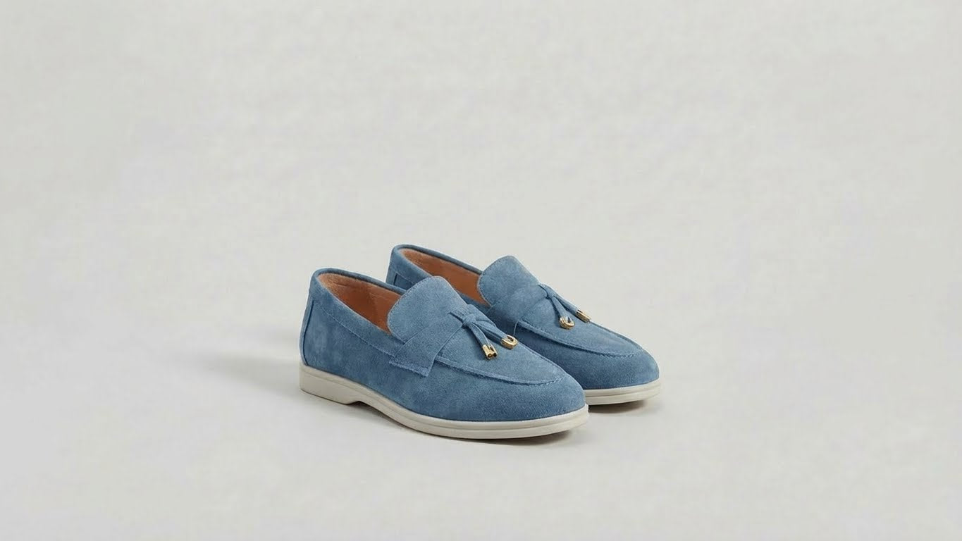 LÉORA Camille — Mocassin en daim bordeaux