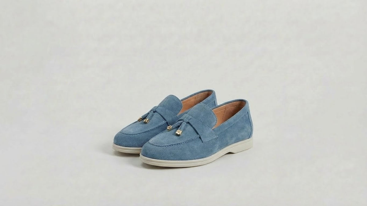 LÉORA Camille — Mocassin en daim bordeaux