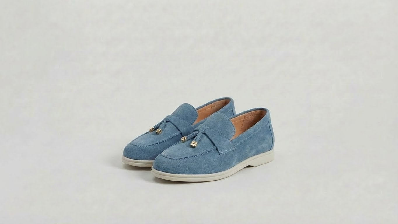 LÉORA Camille — Mocassin en daim bordeaux