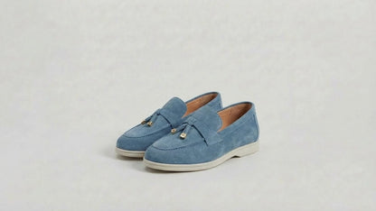 LÉORA Camille — Mocassin en daim bordeaux