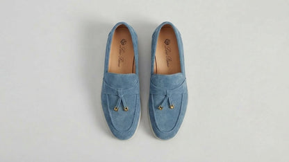 LÉORA Camille — Mocassin en daim bordeaux