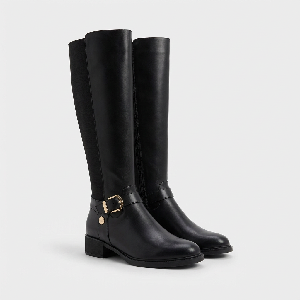 LÉORA Noémie — Botte haute en cuir noir