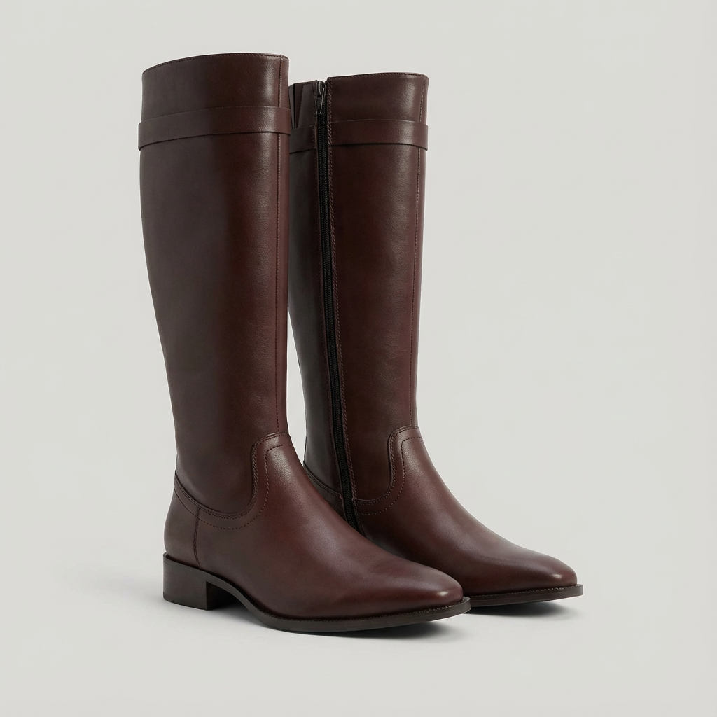 LÉORA Sofia — Botte haute en cuir marron