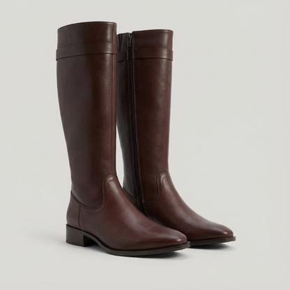 LÉORA Sofia — Botte haute en cuir marron