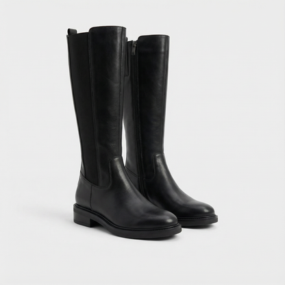 NOÉMIE — Bottes hautes en cuir noir
