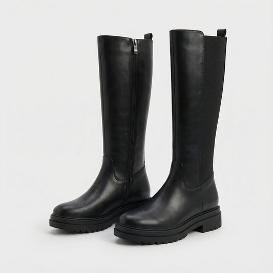 NOÉMIE — Bottes hautes en cuir noir